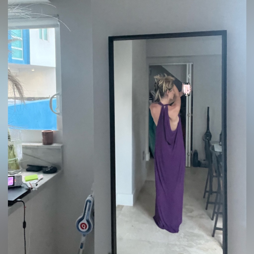 New Elegant purple long Dress for a special occasion as a marriage - size S/M - Picture 14 of 16